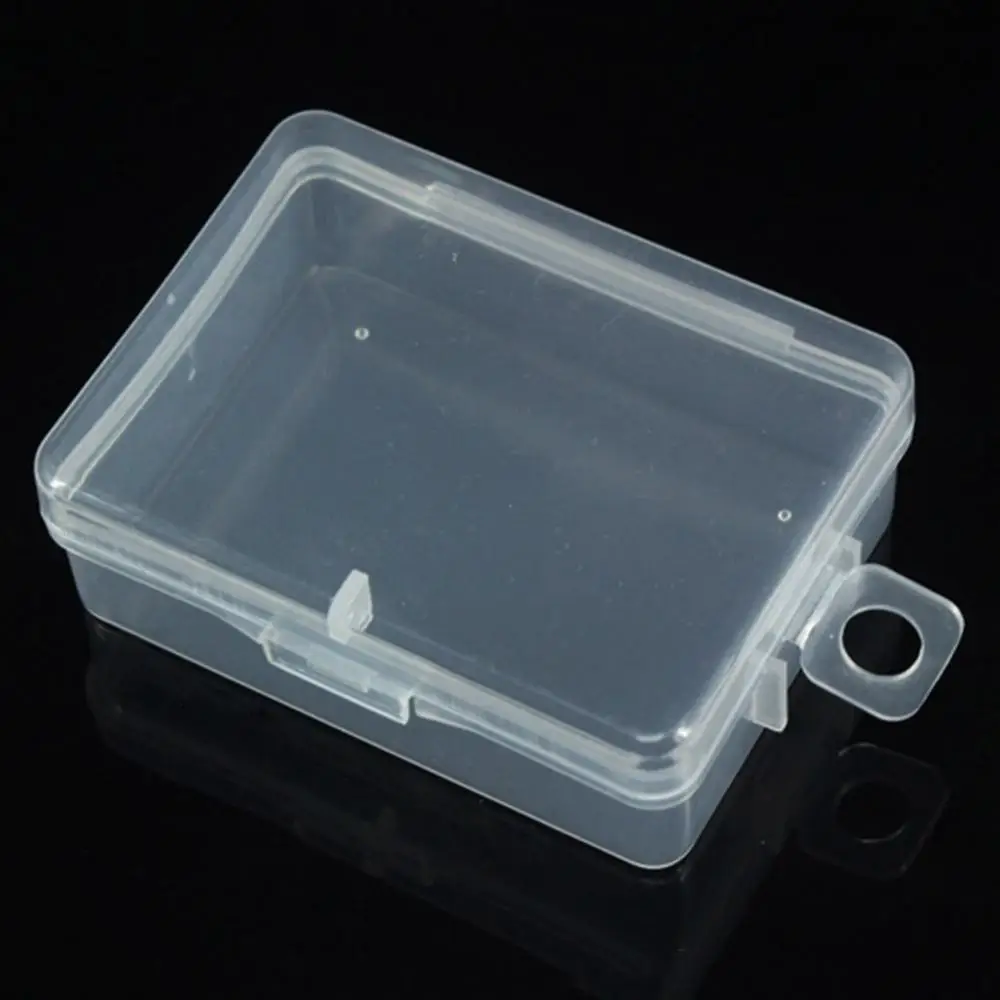 1Pc Clear Plastic Rectangular Box Transparent Storage Box Debris Collect Container Case with Lid Earrings Jewelry Organizer