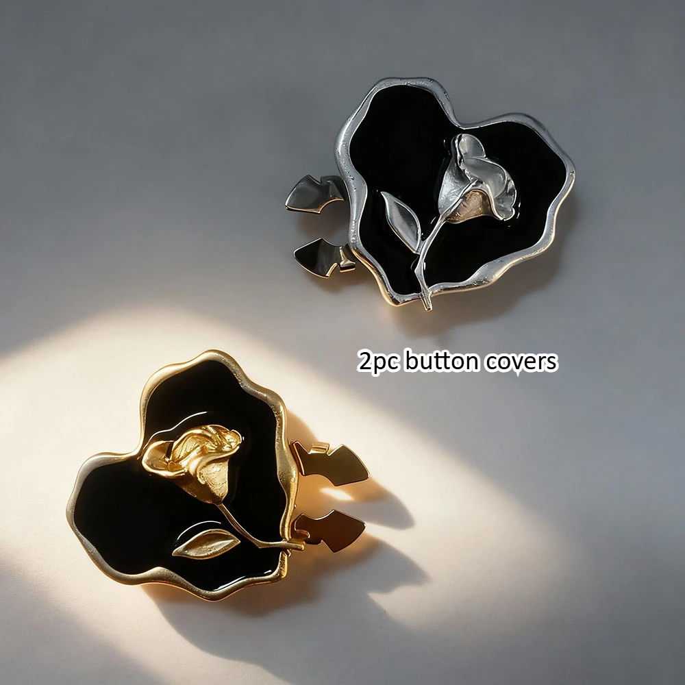 

2PCS Fashion High Quality Heart Button Covers for DIY Clothing Decorative Button,Alloy Shirt Sleeve Button Decoration