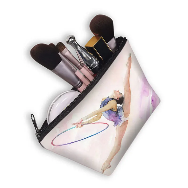 Ballet Art Girl Fashion Print Cosmetic Case Cute Makeup Bags Organizer Box Women Lipstick Beauty Bag articoli da toeletta custodie per cosmetici