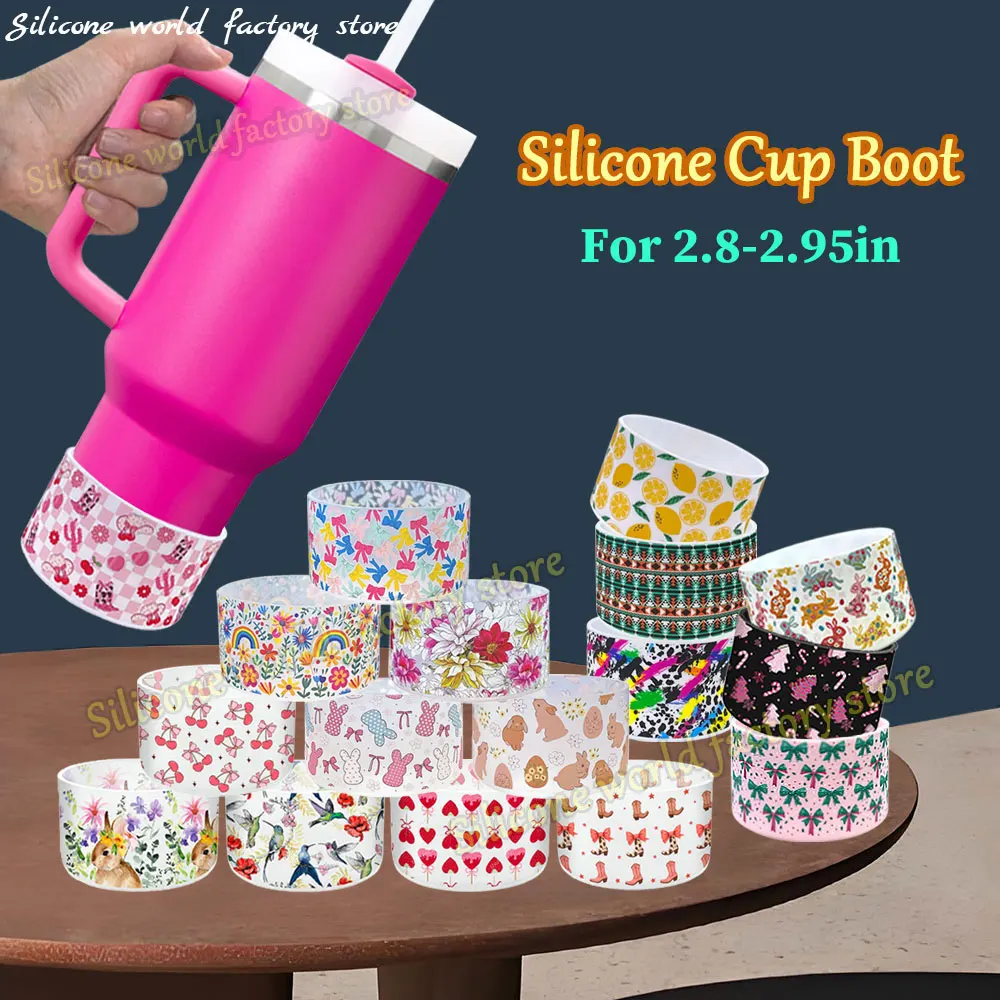

SW 7.5CM Patterned Silicone Cup Bottom Cover For Stanley 40oz Tumbler Silicone Boot Sleeve Ice Flow 30/20oz Water Bottle Covers