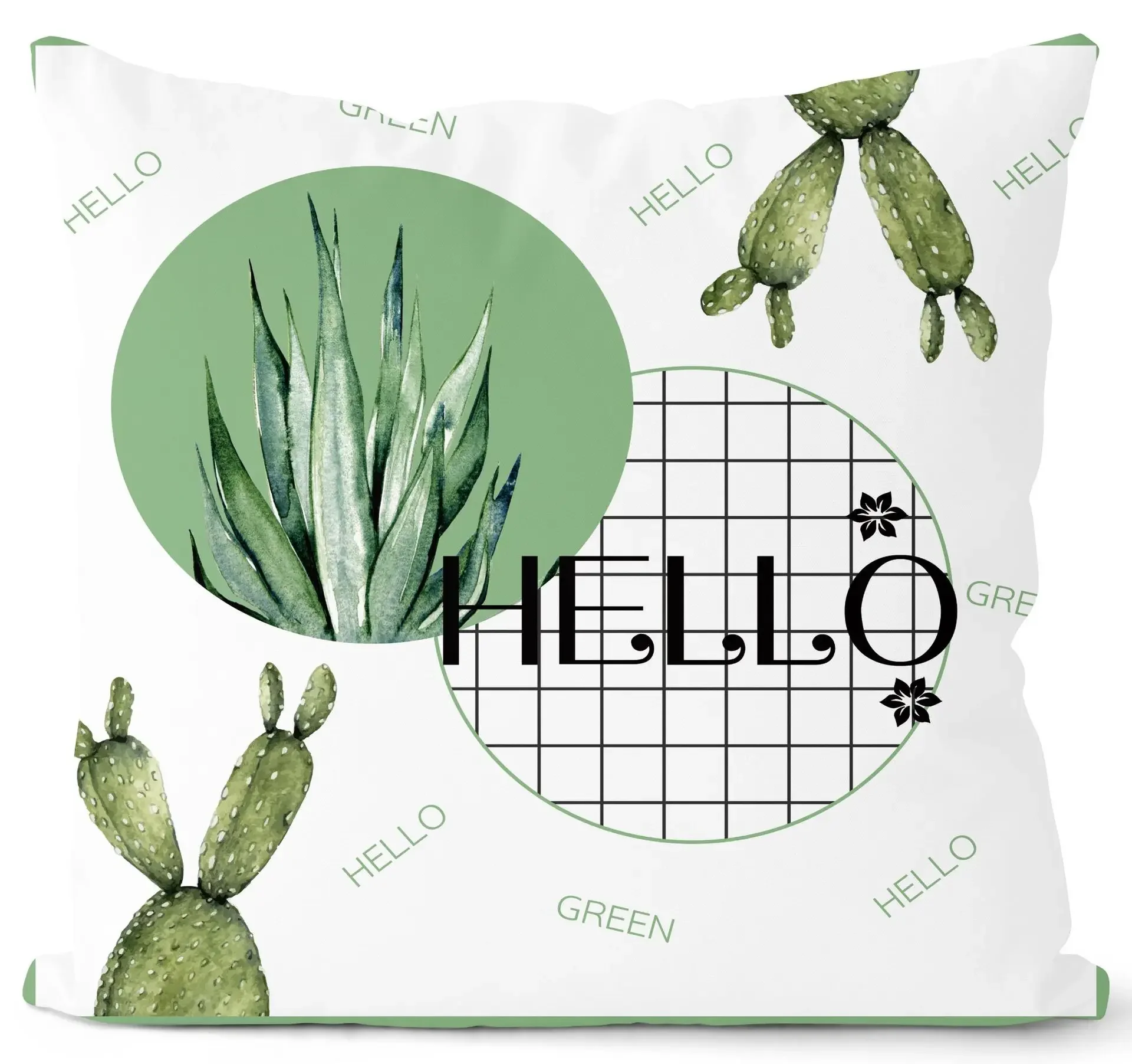 Housse de coussin imprimée plantes vertes et girafe, taie d'oreiller Hipster nordique à géométrie Simple, pour canapé-lit, sièges, nouvelle collection été