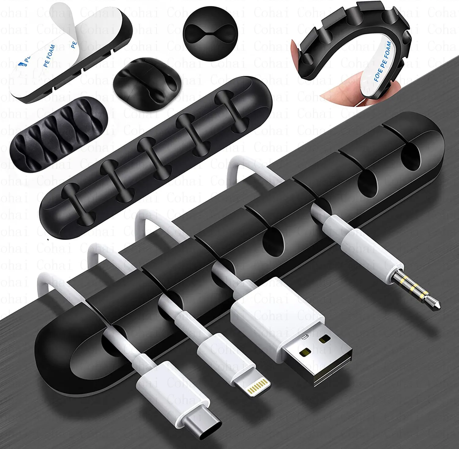 Kabel organizer siliconen usb winder desktop opgeruimd management clip kabelhouder voor muis hoofdtelefoon beschermer draad organizer klem