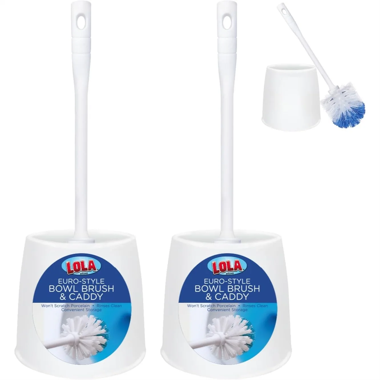 

Toilet Brush and Holder Set 2 Pack with Durable Bristles for Deep Cleaning and Compact Storage