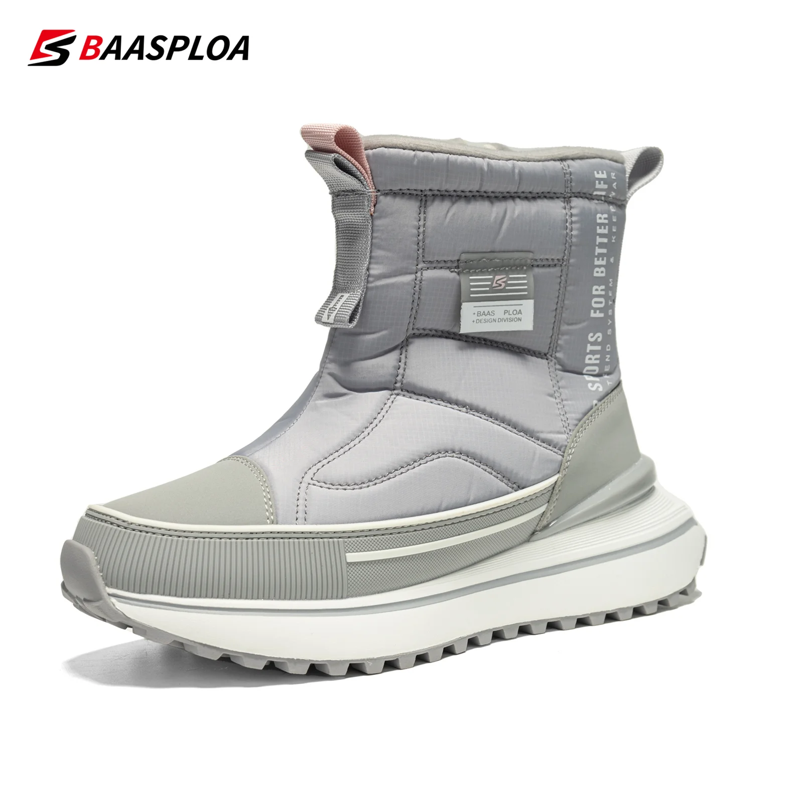 2023 New Baasploa Women\'s Winter Snow Boots Waterproof Non-Slip Ankle Boots Plush Warm Outdoor Walking Shoes Women Cotton Shoes