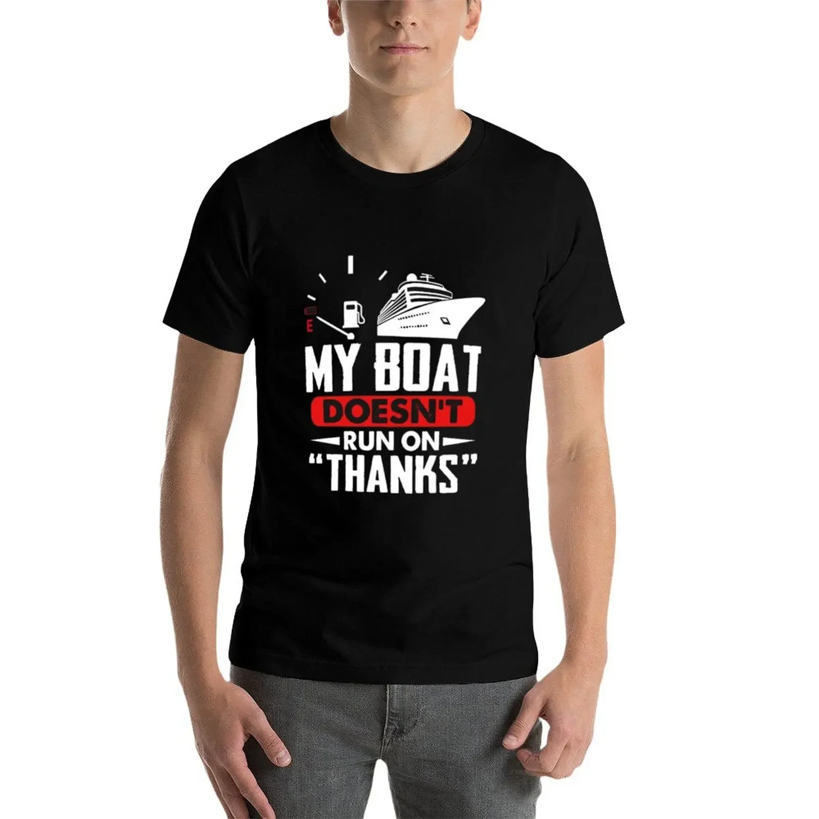 Mijn boot loopt niet op Bedankt Grappig Varen T-shirt mode shirts katoen grafische tees jongens dierenprint heren t-shirt