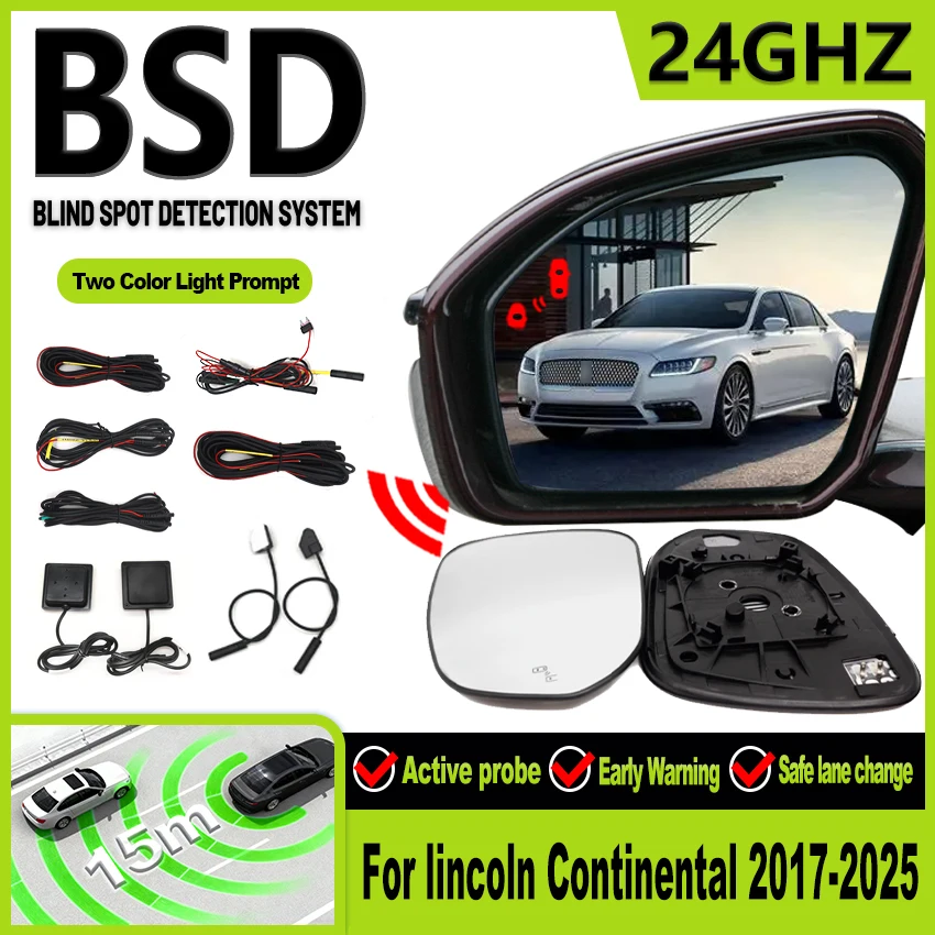 BSD BSA BSM Millimeter Wave Radar Blind Spot Detection System Lane Change Parking Assistance For lincoln Continental 2017-2025
