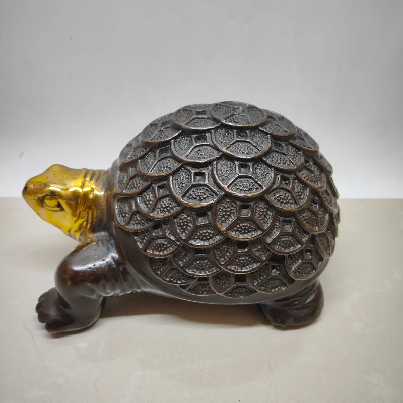 

Wholesale Distressed Brass Imitation Red Copper with Gilding Turtle Decoration Antique Money Turtle Decoration Crafts