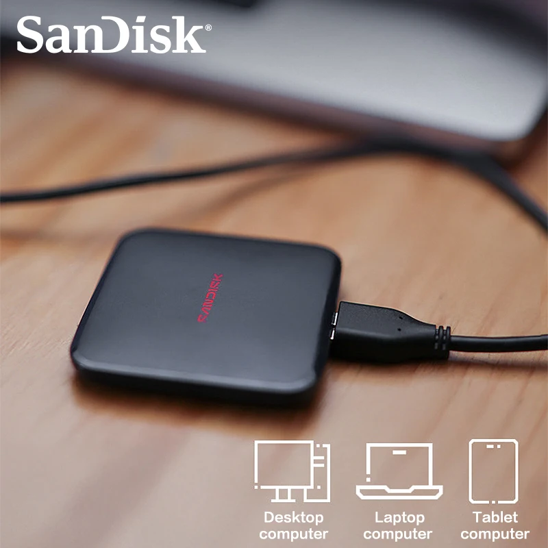 SanDisk ELE Mini Portable SSD Hard Drive 1TB 2TB Type-A and Type-C PSSD for iPhone 15 PRO Tablet PC External Solid State Drive view 2
