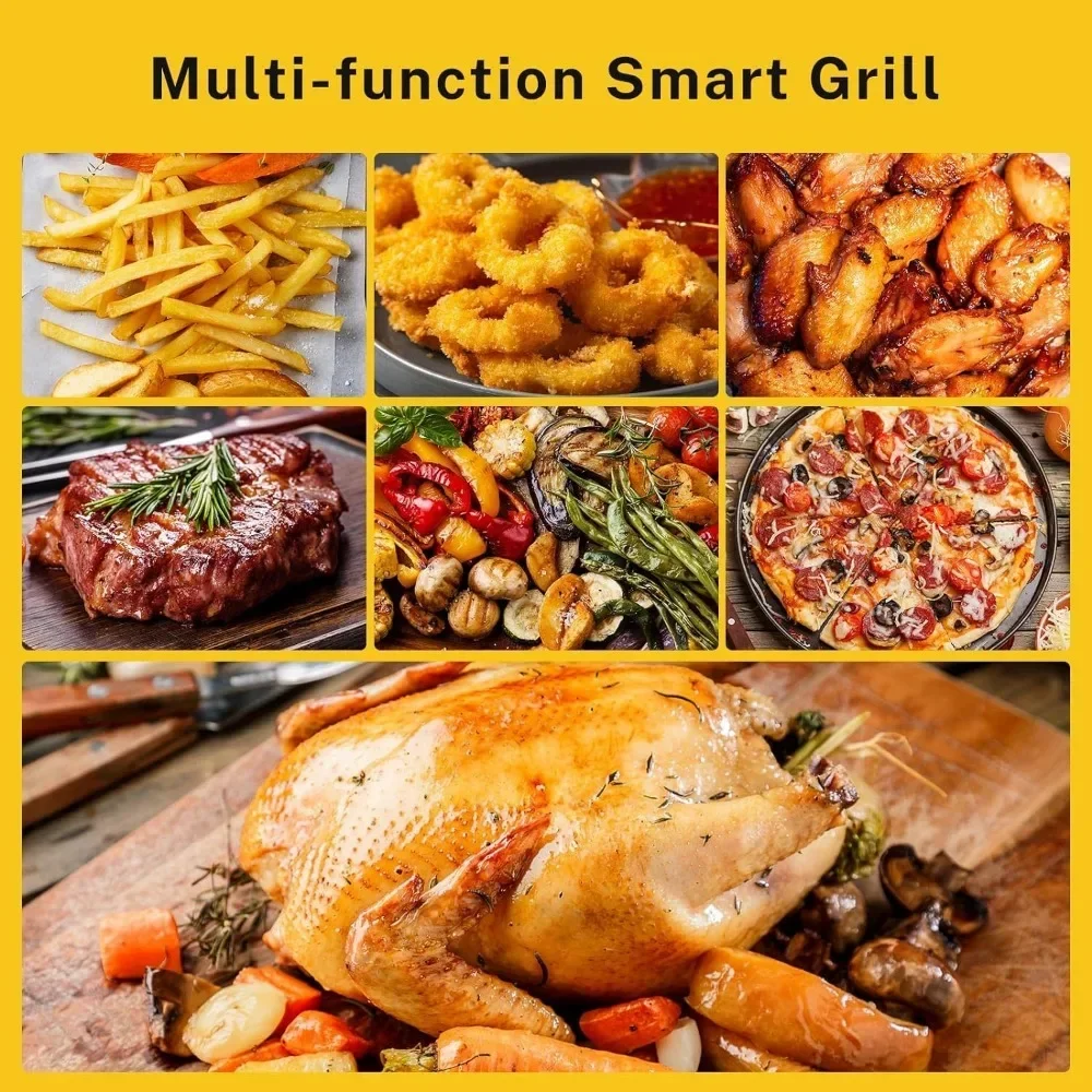 Pro-Smart Grill, Plug-In Grill, Oven & Air Fryer, 550°F Preheat, TRUE Char & Flavor of Premium