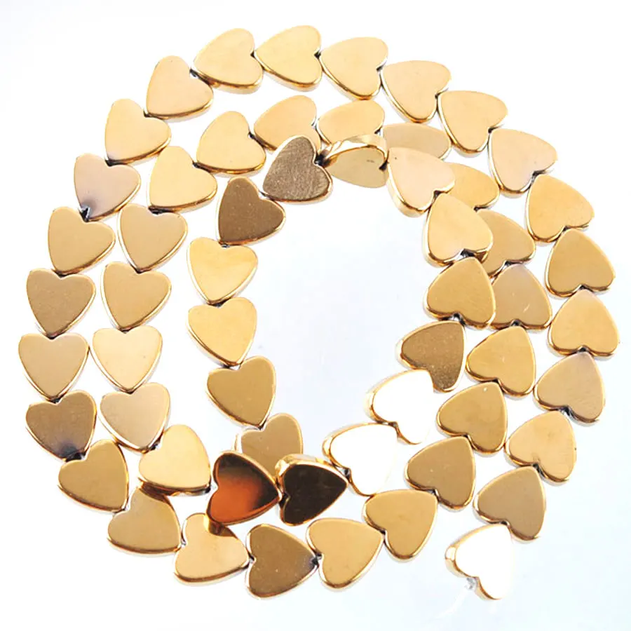 Natural No Magnetic Hematite Gemstone Heart Beads 8x2mm Metallic Silver Black BL309