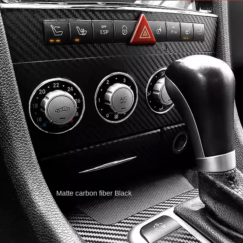 Suitable for R171 172 Interior Sticker,Carbon Fiber Modified Film for Central Control Gear Shift for Mercedes-Benz SLK 2004-2016