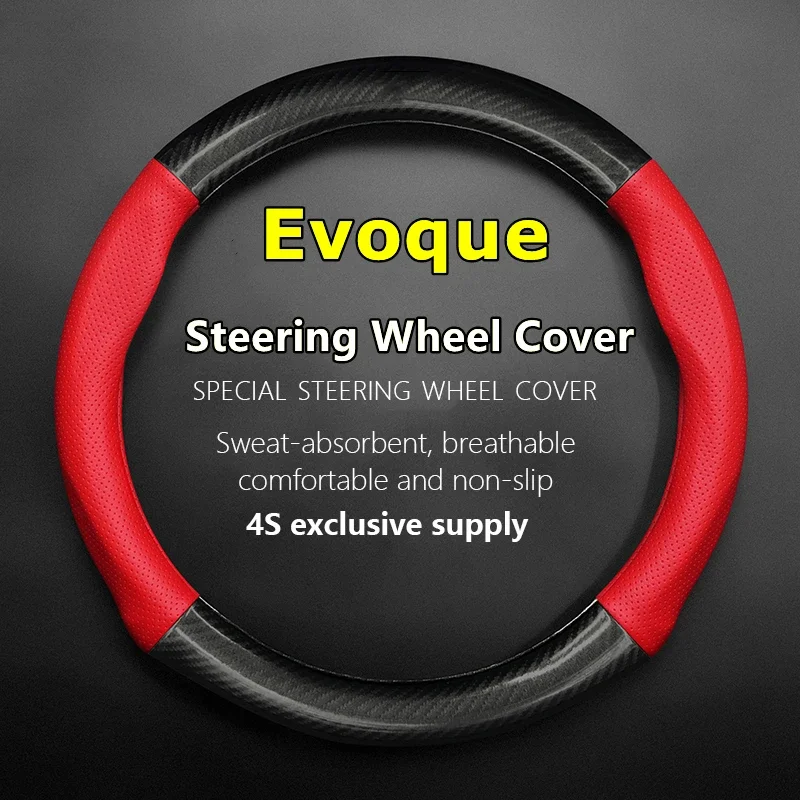 No Smell Thin For Land Rover Evoque Steering Wheel Cover Genuine Leather Carbon Fiber Fit 2.0T 2016 2017 240PS HSE Dynamic 2018