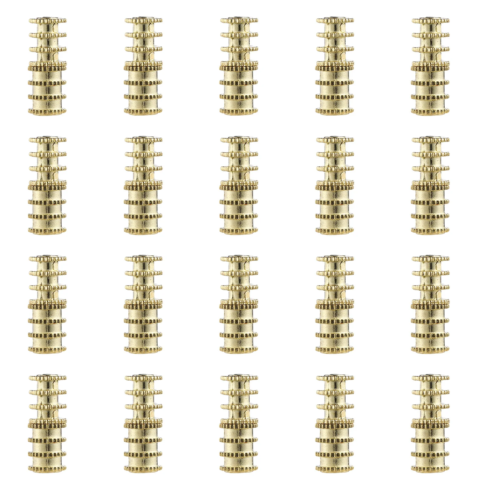 20 Stück Kupfer-Sets Positionierungsstäbe 28 mm Zinklegierung Dübel Aligner Tischblattstift Robuster Metall-Ausrichtungsstift für Esstisch