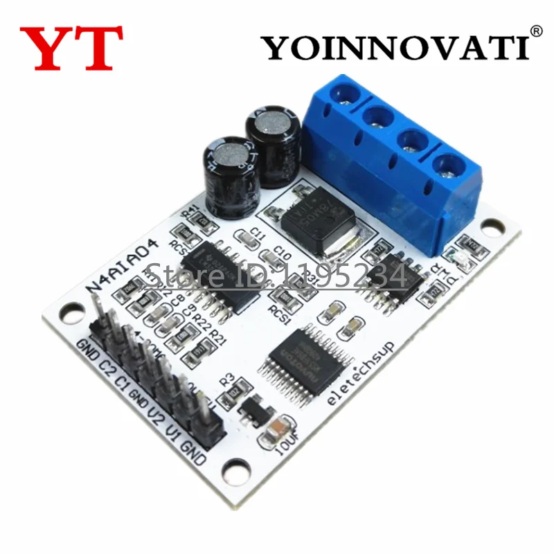 1pcs N4AIA04 4-20MA/0-20MA/0-5V/0-10V 4ch Voltage Analog Acquisition RS485 Modbus RTU ADC Module