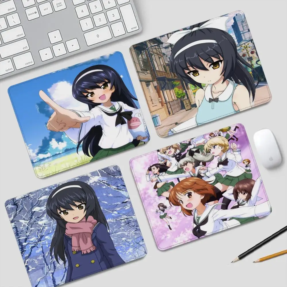 

Коврик для мыши GIRLS Und PANZER, маленькие игровые аксессуары, клавиатура, компьютерный офисный настольный коврик, нескользящий резиновый коврик для мыши для ПК, геймера