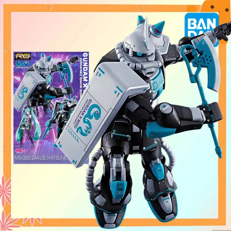 バンダイオリジナル-ガンダムrg-1-144-ms-06s-ザク【初音ミクver】-アニメアクションフィギュア組み立てモデル玩具コレクタブルモデル