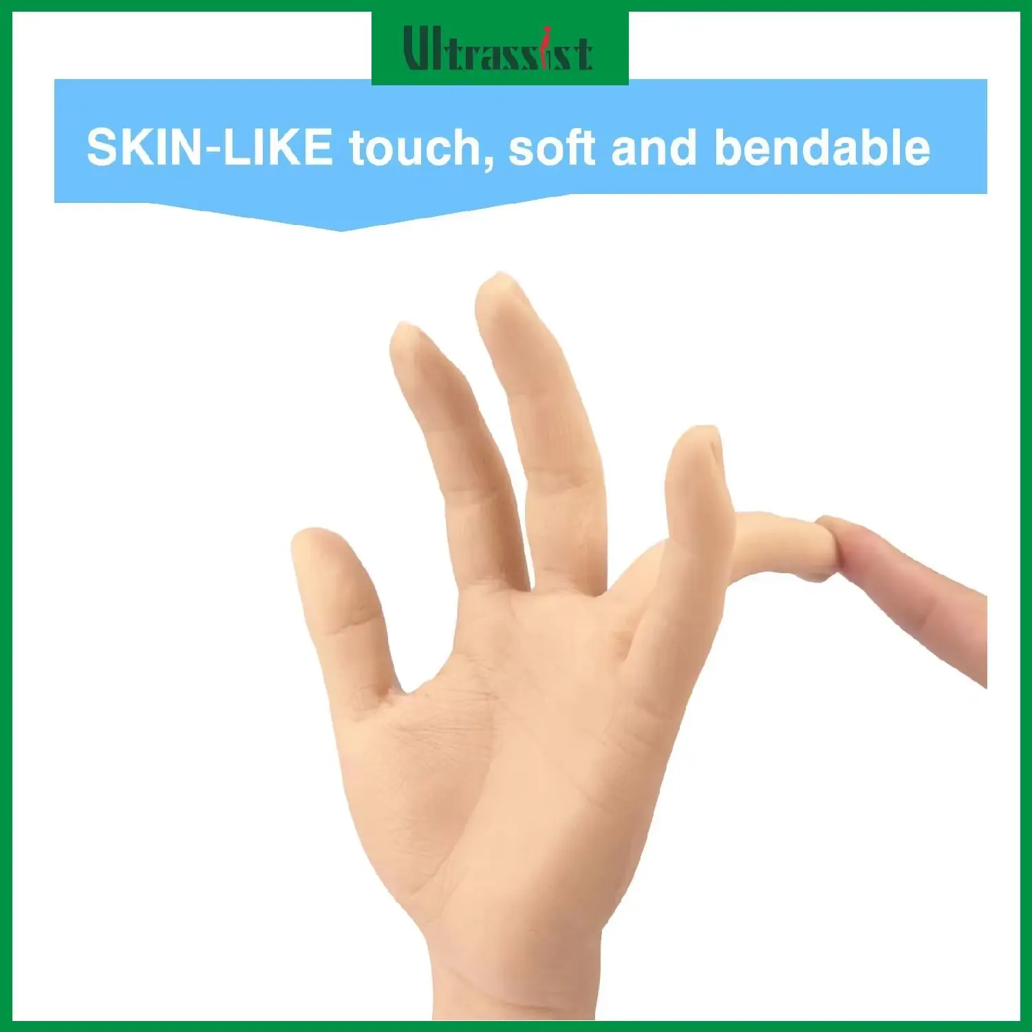 Ultrassist Silicone Fake Hand Tattoo Practice Hand Life Sized Fake Skin for Beginners Pros Practice Tattoo Skills-Man Left Hand