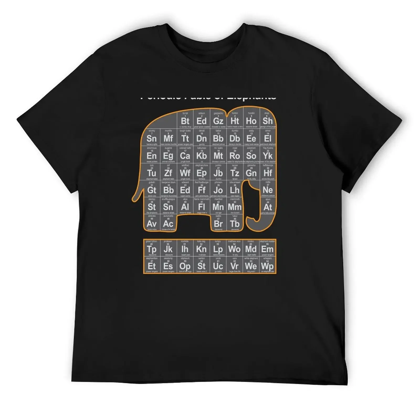 Periodic Fable of Elephants T-Shirt plain quick drying graphic t shirt vintage t shirt for men