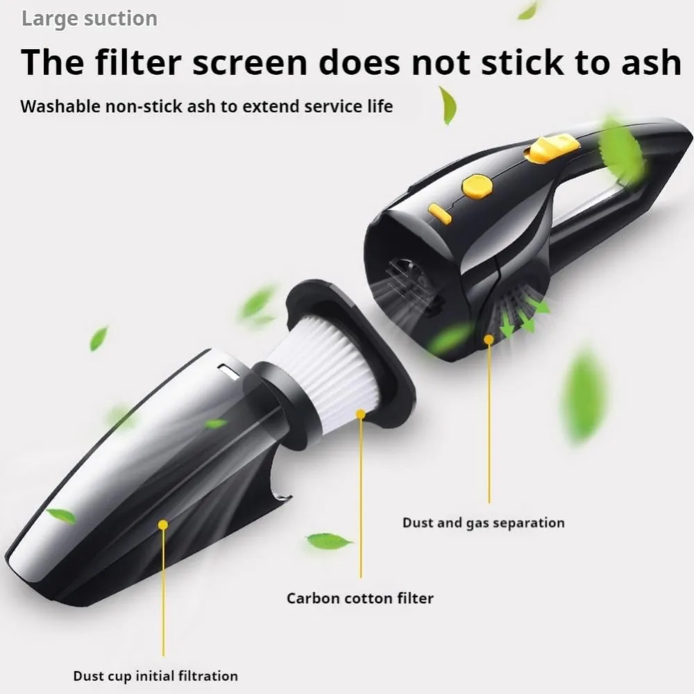 مكنسة كهربائية محمولة للسيارة مع شفط قوي لنماذج سيارات الدفع الرباعي 2015-2020، فلتر طويل الأمد للتنظيف العميق