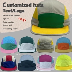 Custom Logo Color Matching Quick-drying Hat Men and Women Summer Sunshade Drawstring Flat Edge Sports Baseball Cap Gorras Hombre