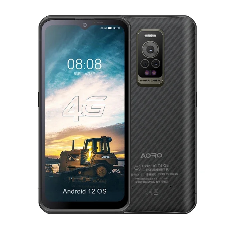 Impermeable ATEX ib t4 ex Ip68 teléfono android resistente Aoro A17 FHD + 1080*2408 Octa Core teléfono móvil para juegos 16MP + 108MP función de teléfono