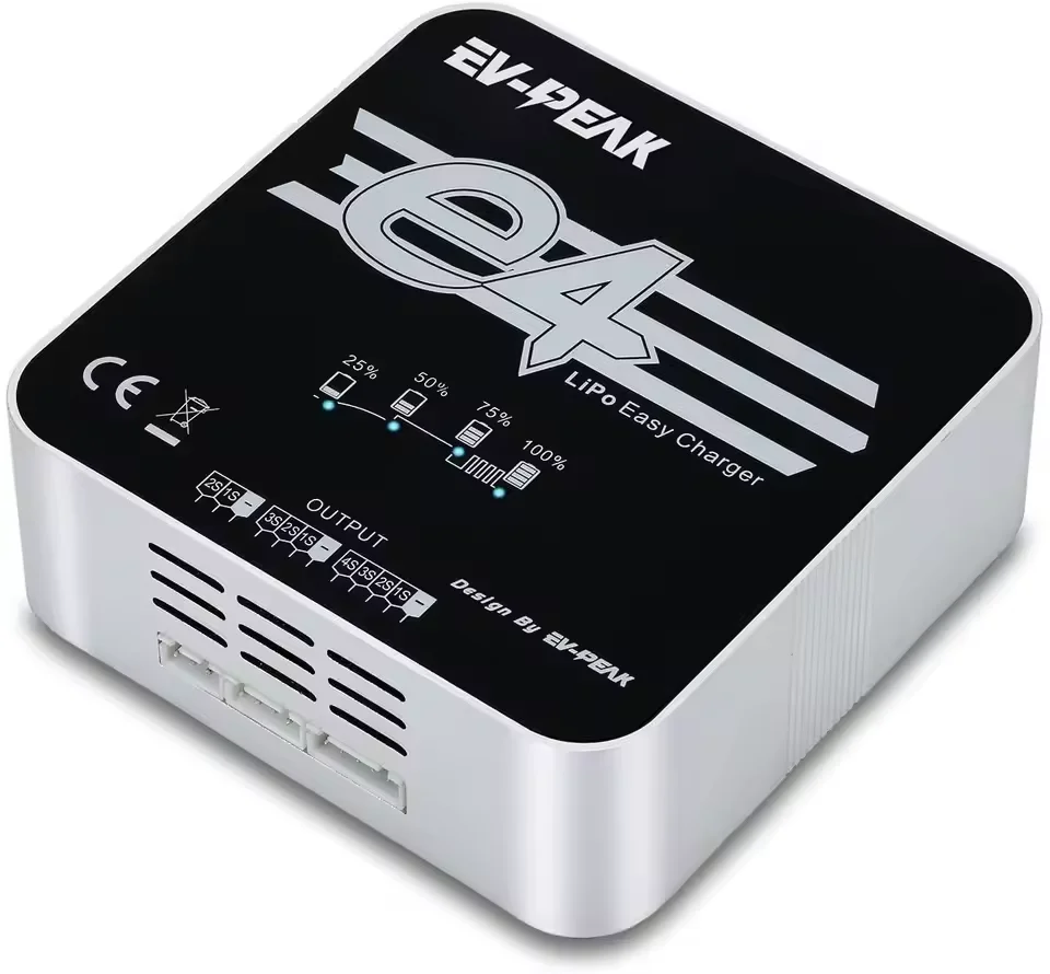 Hot Selling EV-Peak E4 50W 4A AC Input voltage 100V-240V Fast Balance Charger for 2S-4S LiPo Battery for RC Drones Parts