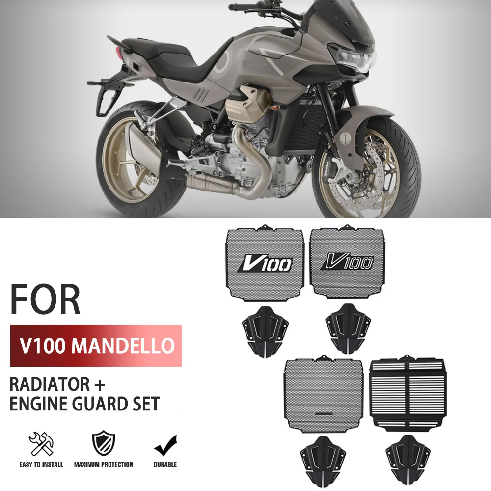 

For Moto Guzzi V100 Mandello Aviazione Navale Mandello S 2022 2023 2024 2025 Motorcycle Radiator Grille Guard Engine Guards Set