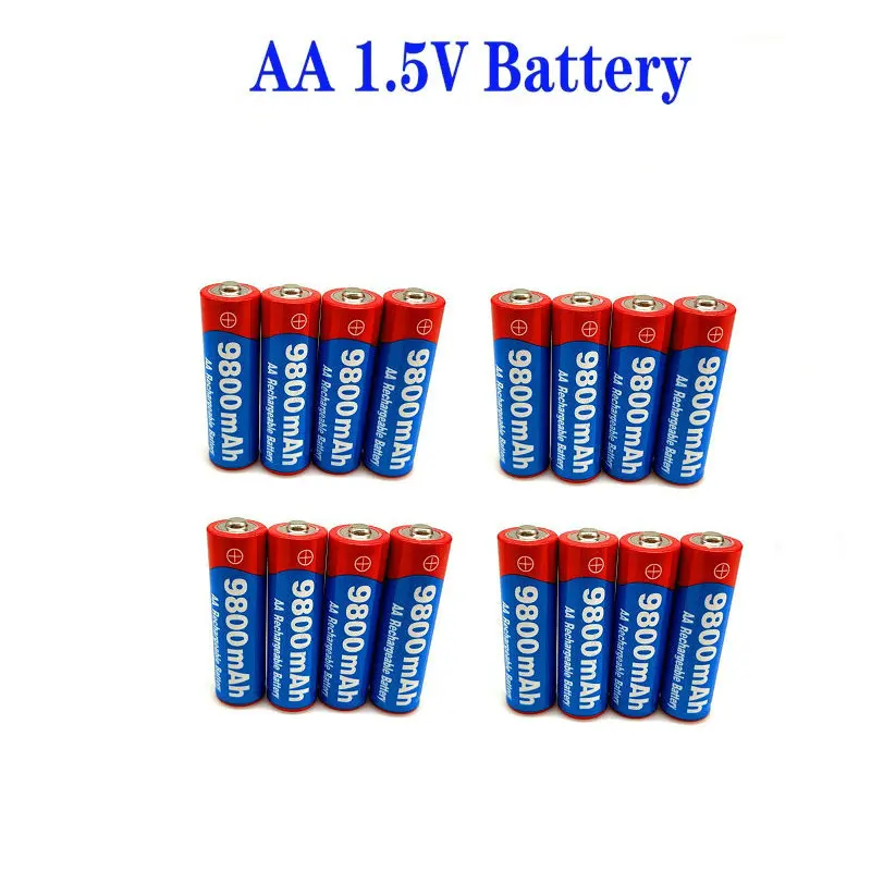 2023 New 2~20pcs/lot Brand AA Rechargeable Battery 9800mah 1.5V New Alkaline Rechargeable Batery for Led Light Toy Mp3 Fan Toy