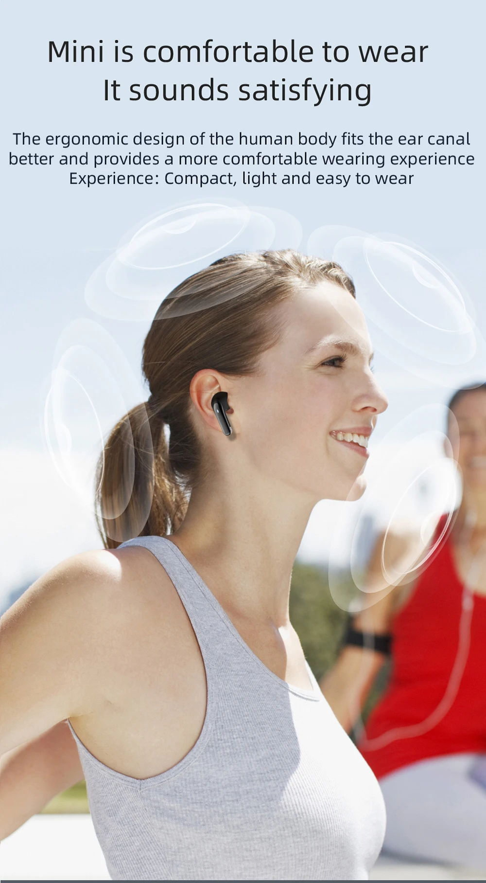 Kabellose Kopfhörer, True Wireless Earbuds, 60 Stunden Wiedergabezeit, Ohrhörer mit kabelloser Ladestation, In-Ear-Ohrhörer mit Mikrofon – Detail 6