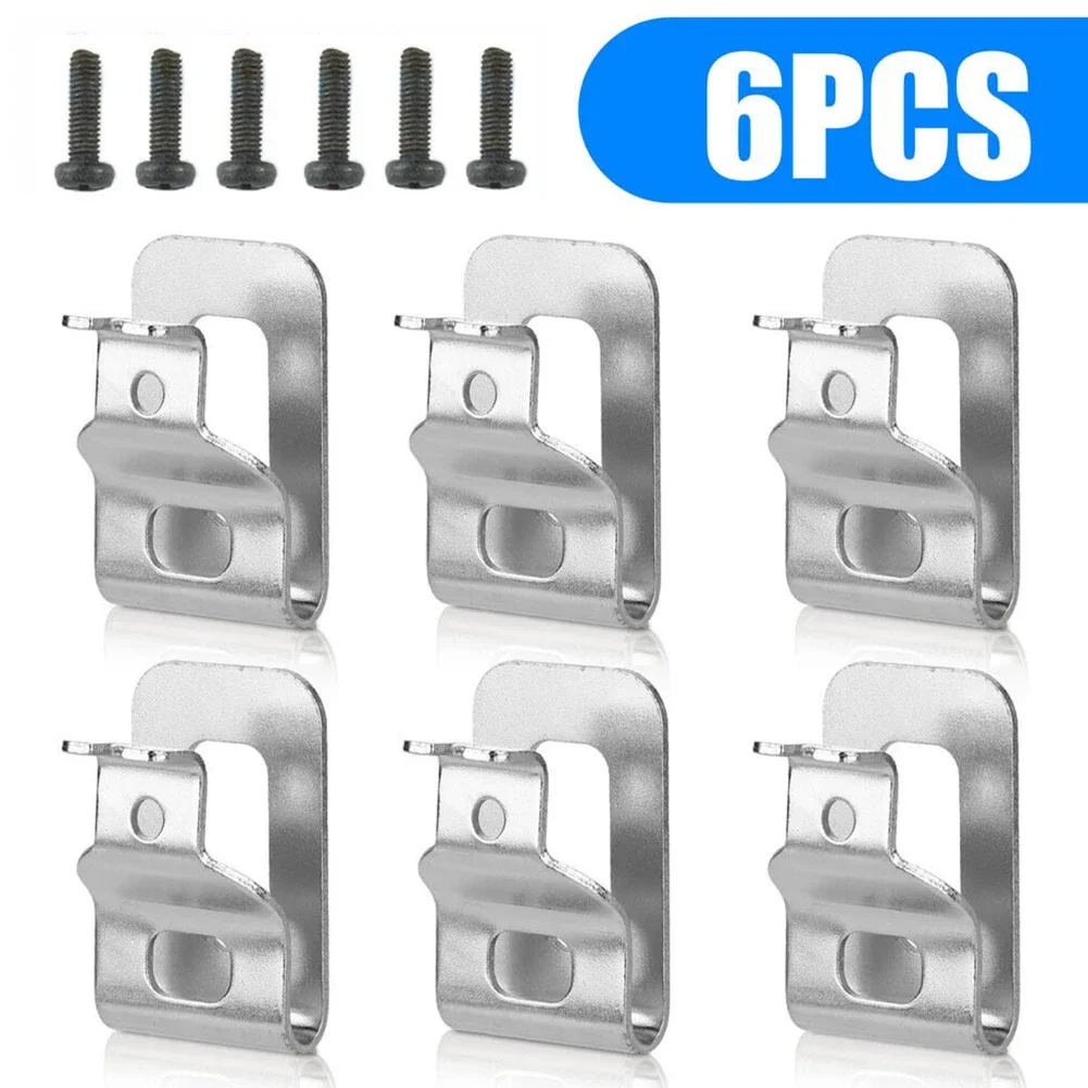 Electric Drill Belt Clip 6*Belt Clip 6*Screw Power Tools Silver 45*28mm 6pcs DCD980 Workshop Equipment For N169778