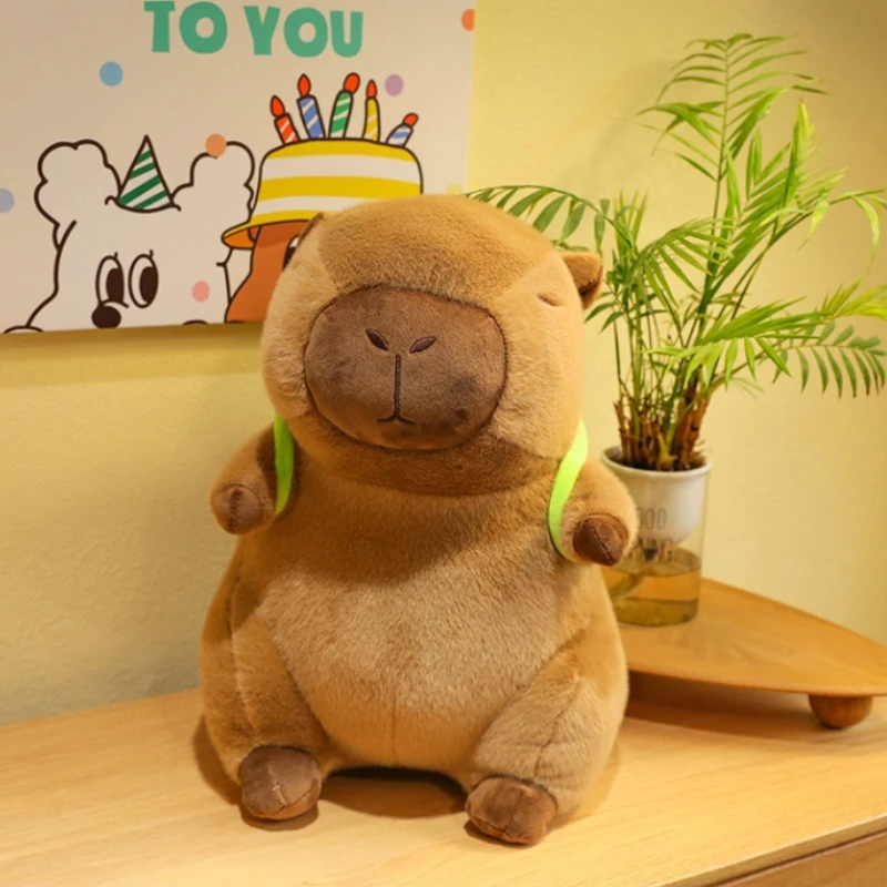 

Capybara Turtle Backpack 35Cm Plush Doll Capibala Soft Pillow Living Room Sofa Ornaments Online Celebrity Doll Children'S Gift
