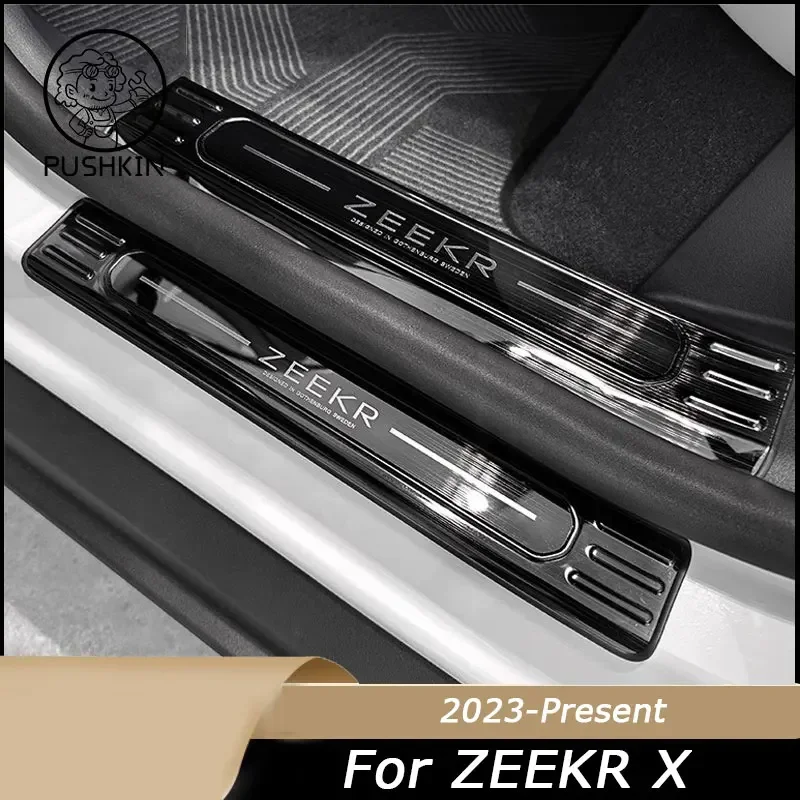 

For ZEEKR X 2023 2024 Accessories Car ABS External Door Sill Scuff Plate Pedal Protector Anti-scratch Cover Trims 2022 2023