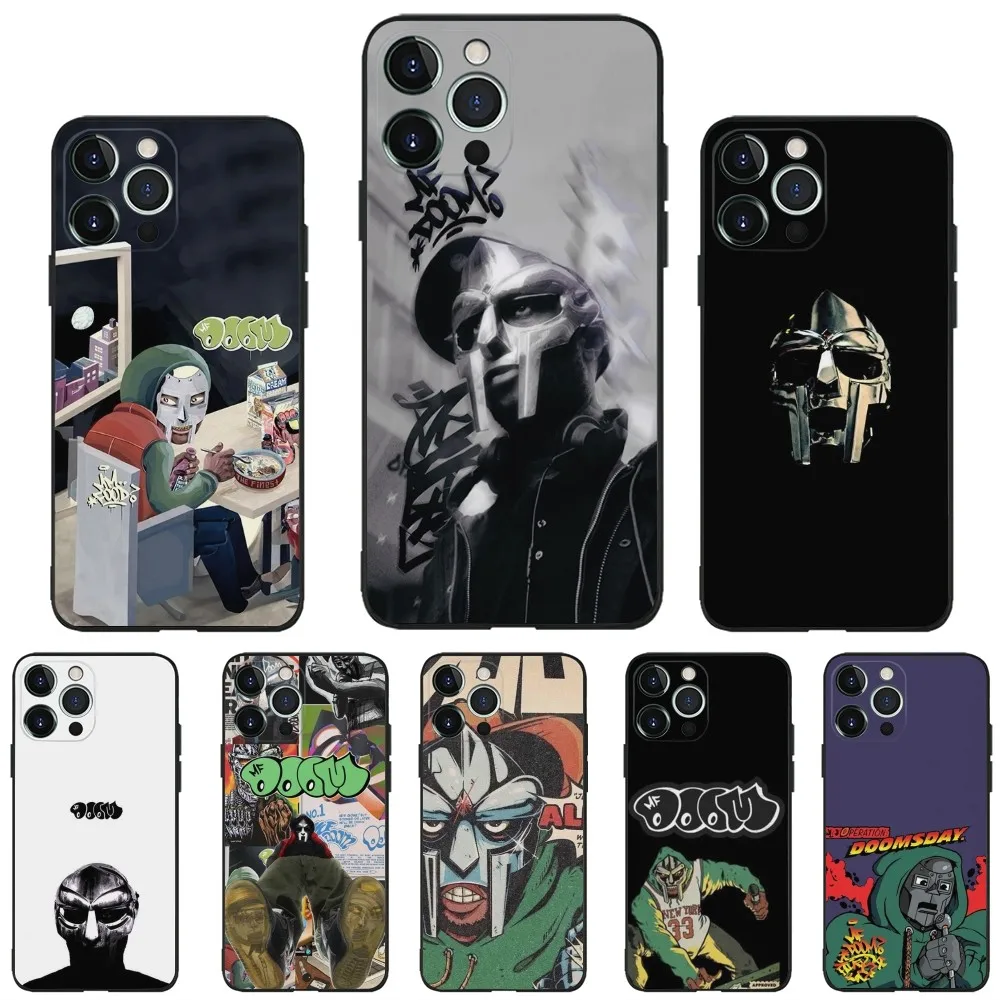 M-MF-D-DOOM Rapper Phone Case Phone Case for Apple iPhone, 13, 14,13,12,11,XS,XR,X,8,7,Pro,Max,Plus, Mini Silicone Cover, Black