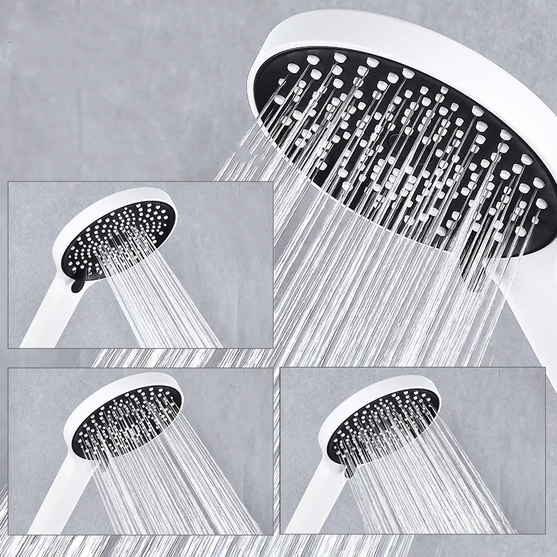 Bathroom Shower Faucet Set Wall Mounted White Brass Shower Faucet Set Black Gray Finished Thermostatic Modern Styel New