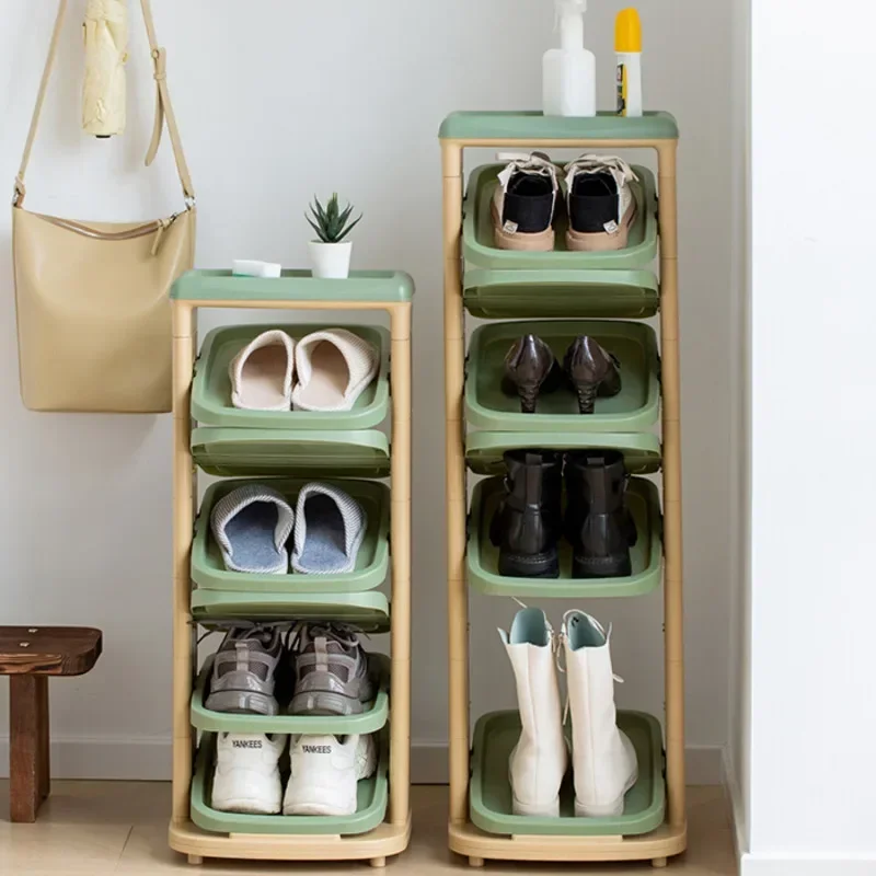 Provincial Space-saving Shoe Organizer Multi-storey Vertical Shoe Stand for Household Doors Narrow Shoe Storage Solution