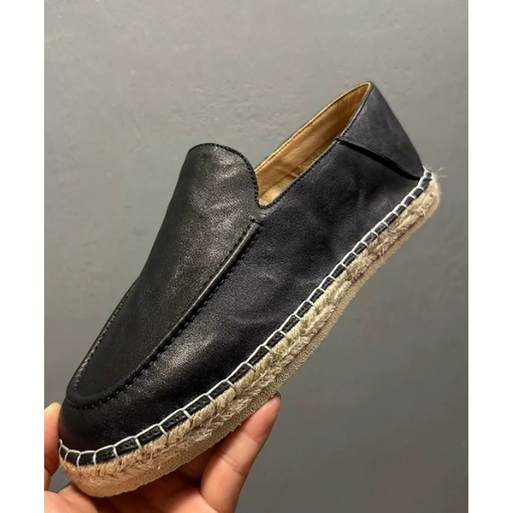 Jute Woven Sole Casual Shoes, Soft Lightweight Footwear for Daily Summer Business Wear