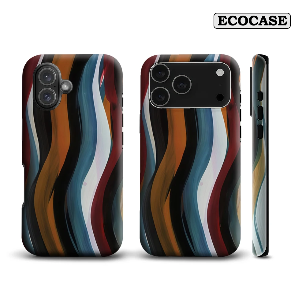 مجردة ملونة موجة الفن IPhone17 يجب أن يكون لديك جراب هاتف آيفون 17 16 15 14 13 12 11 برو ماكس زائد طبقة مزدوجة الغطاء الخلفي