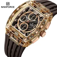 NAVIFORCE NF7105  Fashion Business Automatic Date Display Men's Watches 5ATM Water Resistant Silica Strap Design Relogio