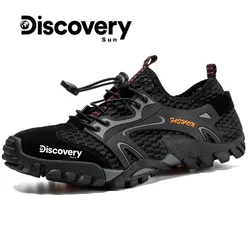 DISCOVERY-SUN mesh breathable water shoes, casual sports shoes, non slip hiking shoes, non slip beach fishing high top shoes