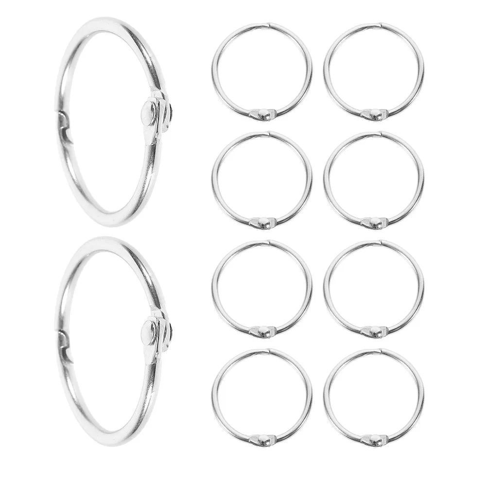 20Pcs Hollow Nail Binder Rings Metal Book Rings for Loose Leaf Notebooks DIY Journals Scrapbooks Keychains Memo Holders Clasps