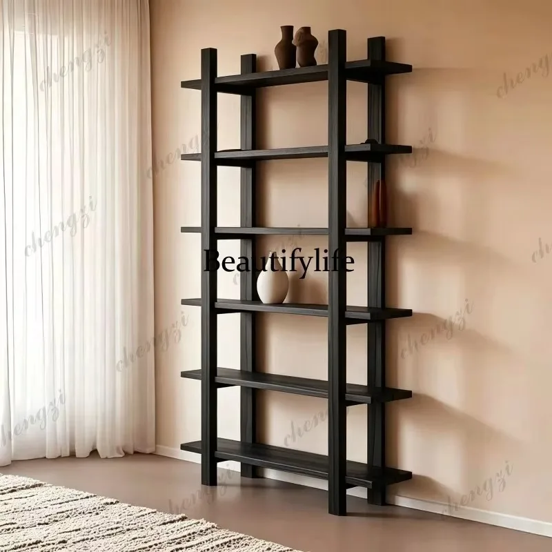 F4567 In 38 ash wood bookshelf multi-layer display shelf simple modern solid wood combination living room floor shelf