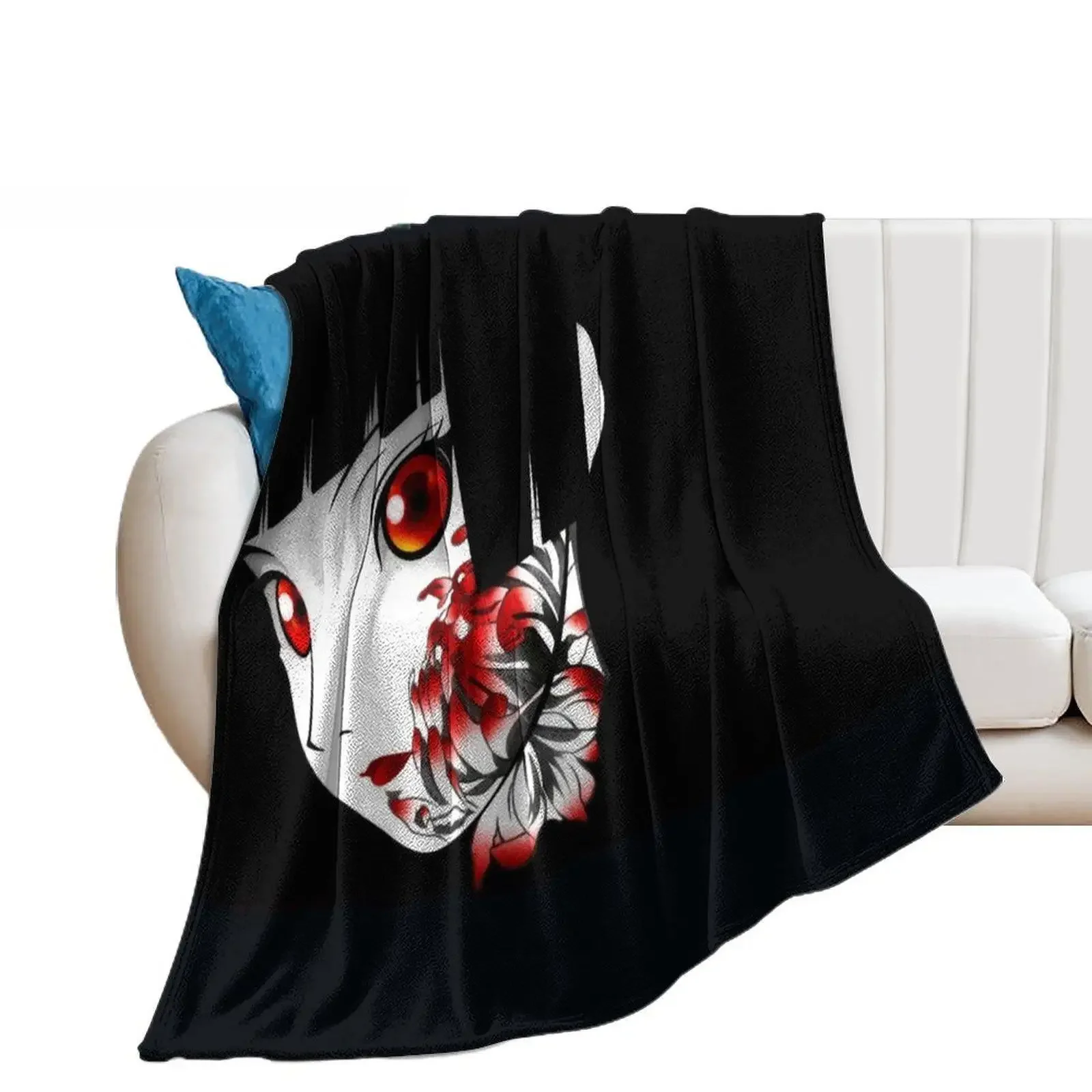 Custom Jigoku Shoujo Flannel Blanket Personalized Photo Gift DIY Home Leisure Sofa Blanket Outdoor Portable Blanket Warm Bedding