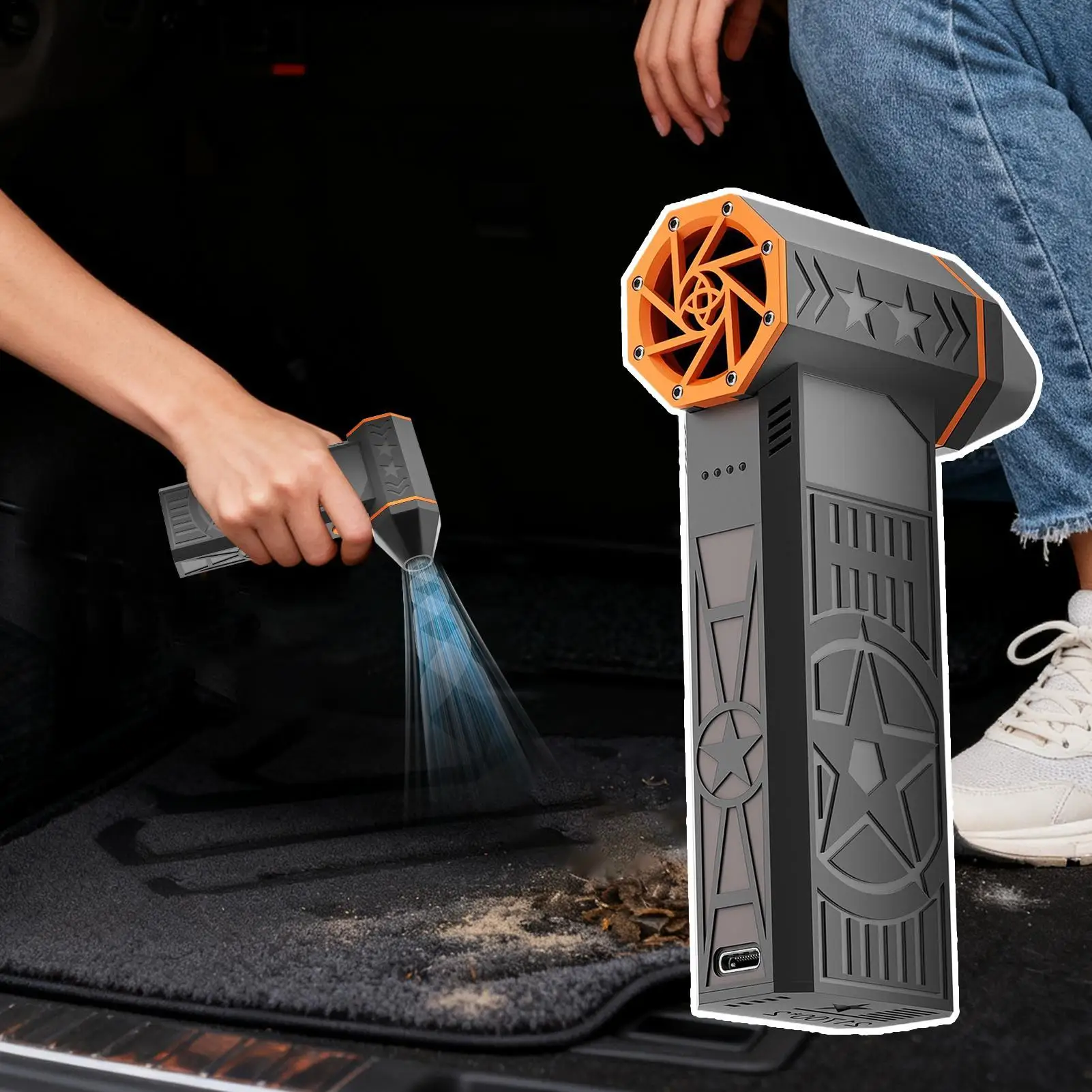 

Air Duster For Car Portable Adjustable 8000mah Powerful Car Cleaning Blower Snow Air Duster For Truck RV SUV Frost Household