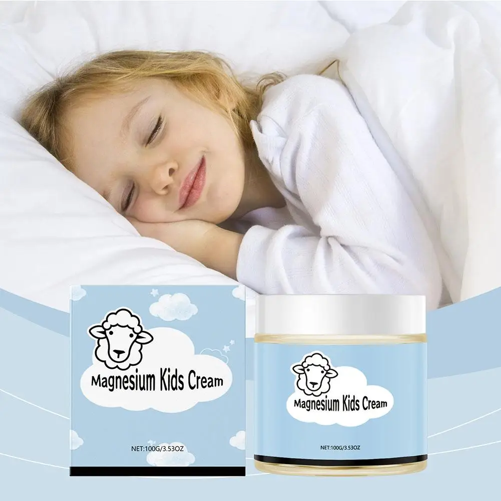 100g Sheep Organics Magnesium Lotion for Kids,Topical Magnesium Cream Helps Kids Stay Calm at Bedtime and During The Night G9R1