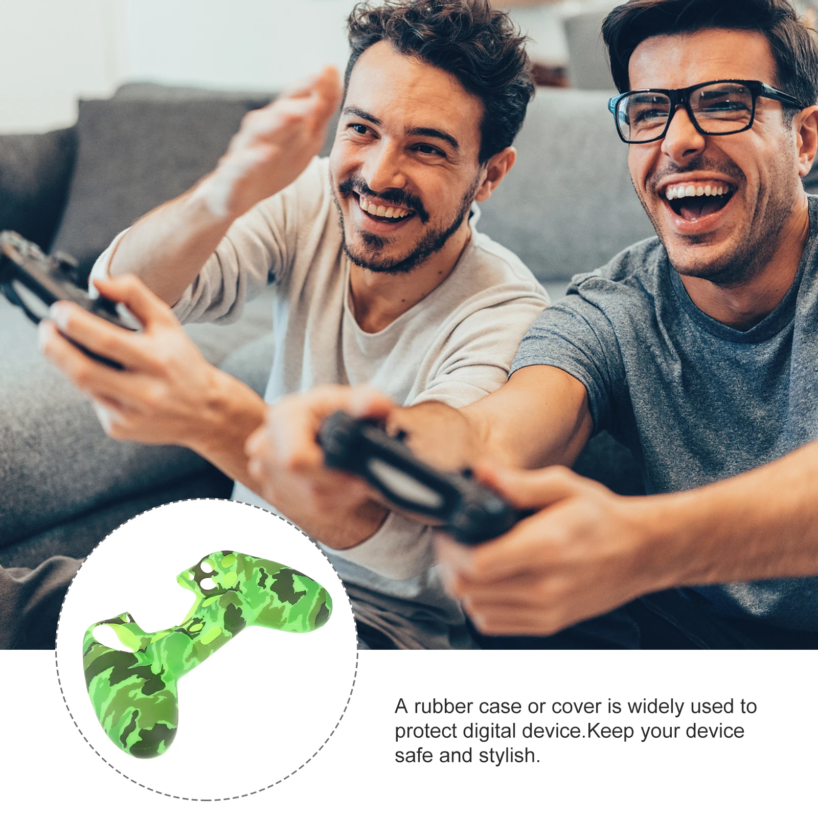 

Camouflage Green Silicone Case for Controller Protective Cover Accessories Dustproof Scratch Resistant Gaming
