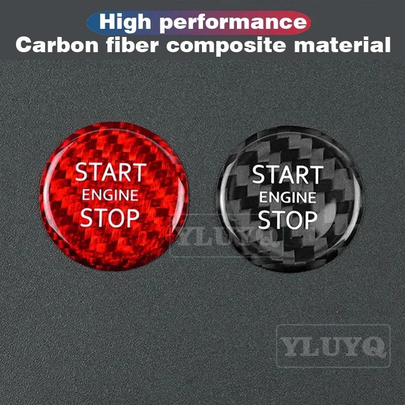 For Nissan Sylphy Teana X-Trail Car Engine One-Button Start Button Decorative Sticker Carbon Fiber Interior Accessories
