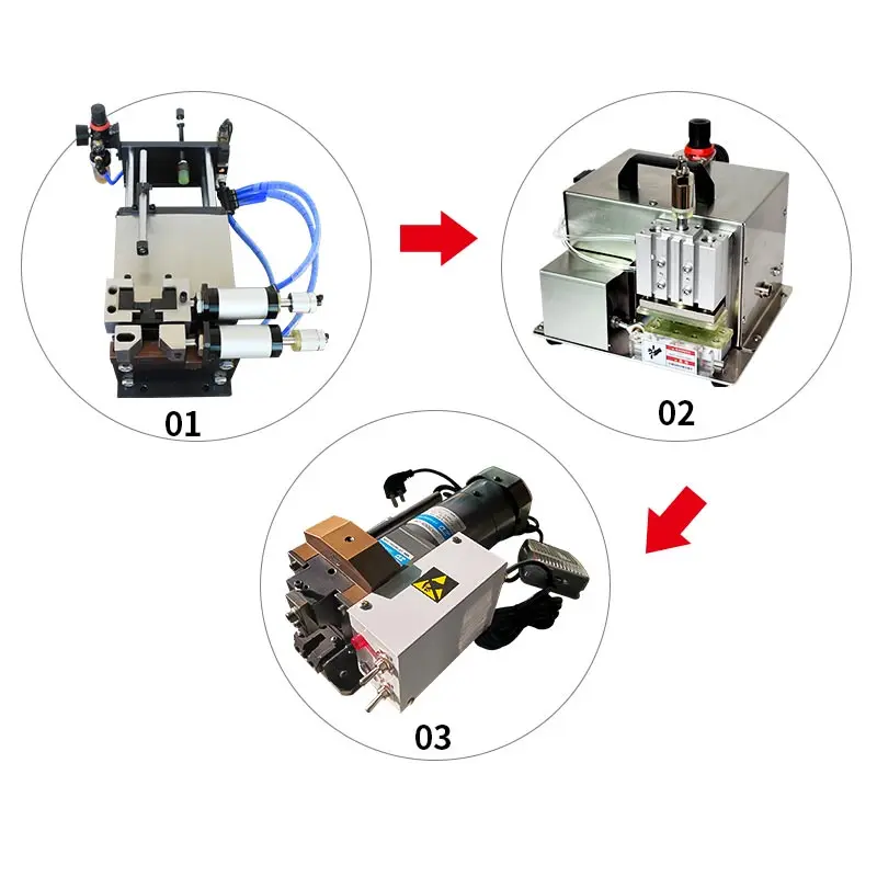 Crystal Head Crimping Machine+Wire Straightening Machine+310 Peeling Machine