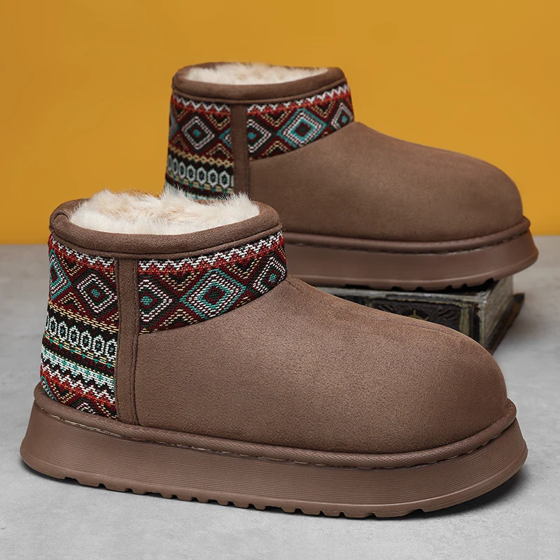 2025 منصة رقيق النعال السيدات المنزل أنيقة أحذية غير رسمية كبيرة الحجم النساء/الرجال منزل الشقق موضة أحذية الشتاء القطيفة #2