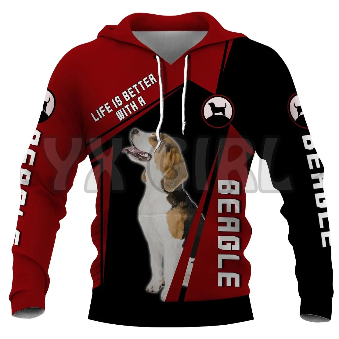 2024 Oversize Life Is Better with A Beagl  3D Printed Hoodies  Unisex Pullovers Funny Dog Hoodie Casual Street Tracksuit