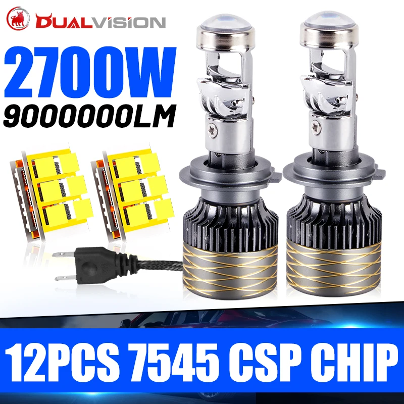 

H4 H7 LED Headlights 2700W 9000000LM LHD Mini Projector Lens H8 H9 H11 Fog Lamp 9005 HB3 9006 HB4 7545 CSP Car Lights Plug&Play